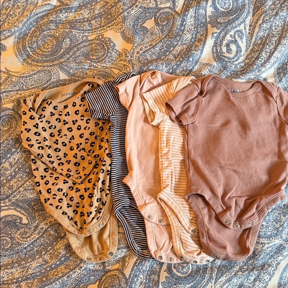 Old Navy Bodysuit Set - Leopard, Stripes, and Solid Colors
